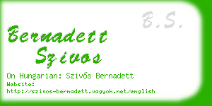 bernadett szivos business card